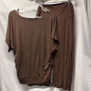 Worthington Chocolate Brown Stretch Casual Outfit